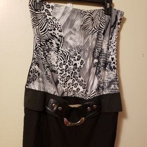 Zebra Print Tube Dress